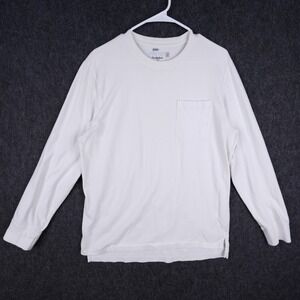 Goodfellow & Co Long Sleeve Pocket T-Shirt Mens Size L Off-White Excellent Solid